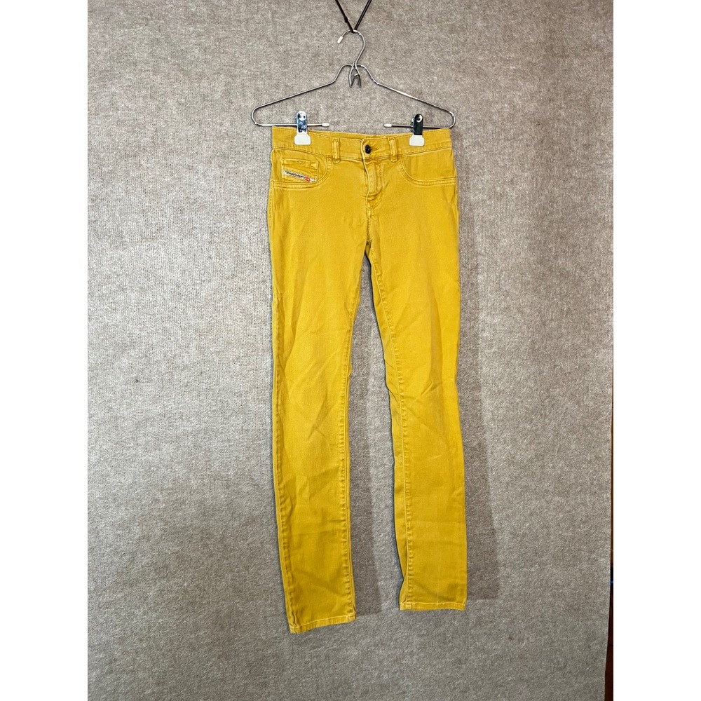 Diesel Livier Jegging Womens 29 Mustard Yellow Low Rise Super Slim Stretch Jeans